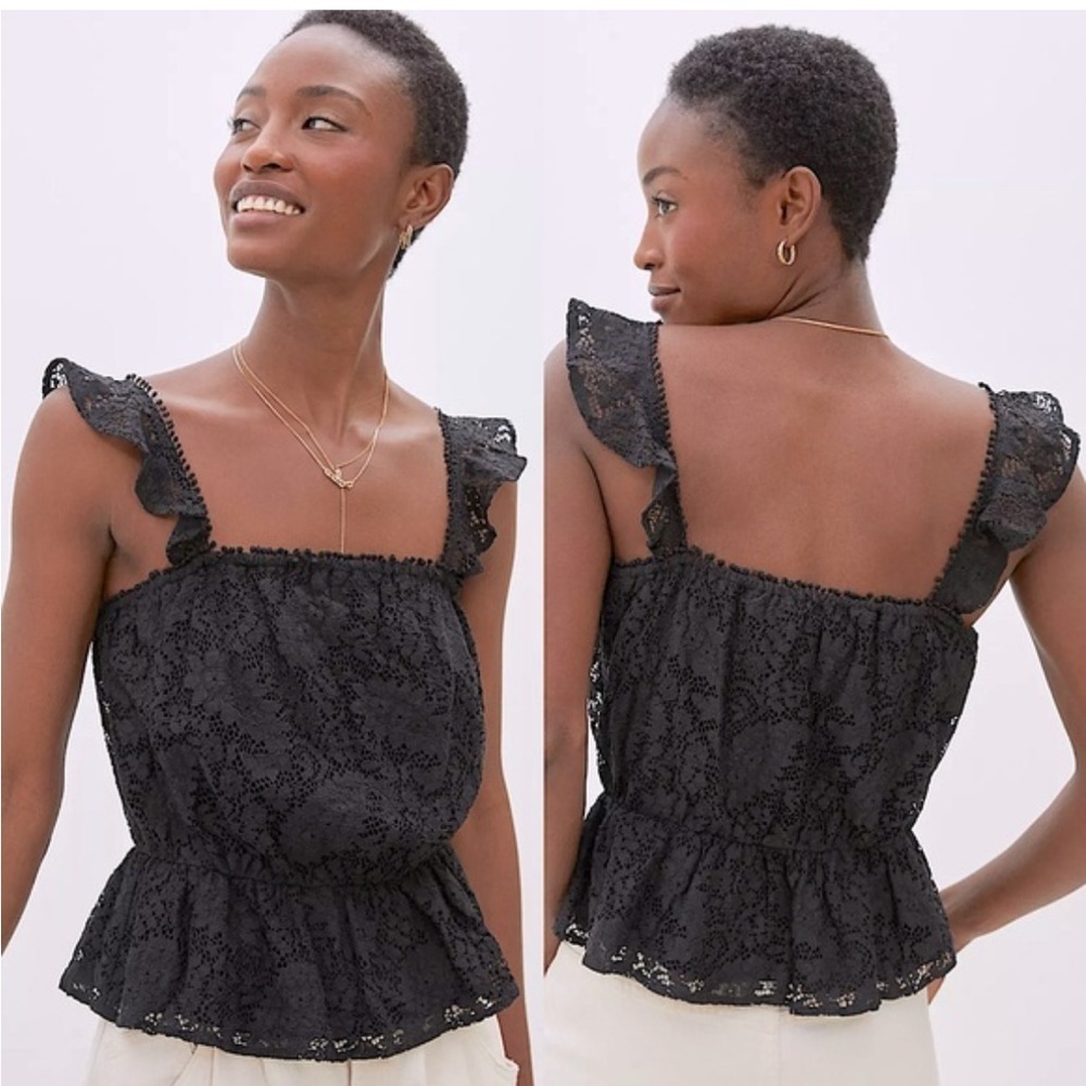 NWT Anthropologie Sunday in Brooklyn Black Collin Lace Tank, size XL